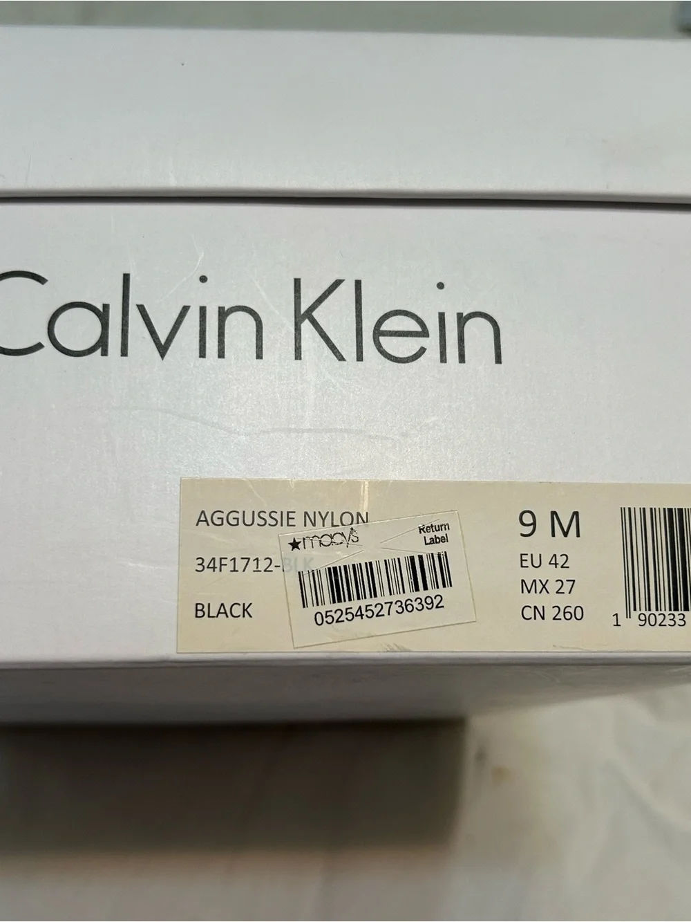 Calvin Klein Black Canvas Derby with Contrast Welt Size 9M
